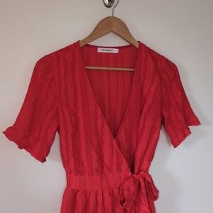 Hello Molly Red Wrap Mini Dress